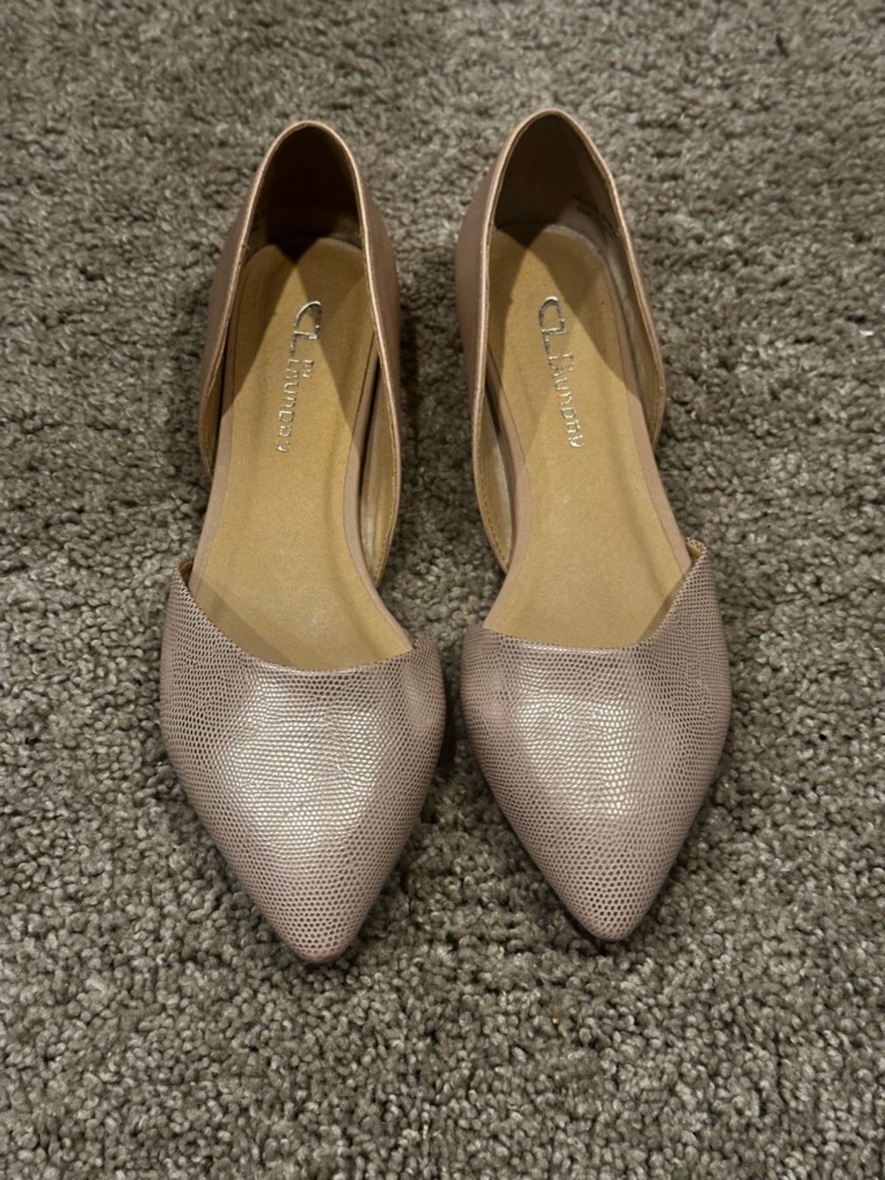 CL by Laundry Metallic Blush Pointed D'Orsay Flats